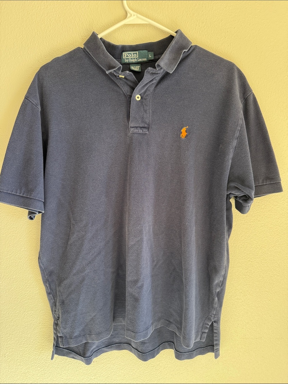 Polo by Ralph Lauren Navy Polo Shirt with Orange Pony Logo